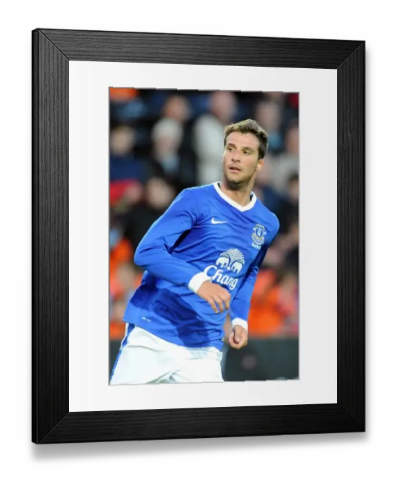 Framed Print : Apostolos Vellios Leads Everton at Tannadice Park: Pre-Season Friendly Against Dundee United