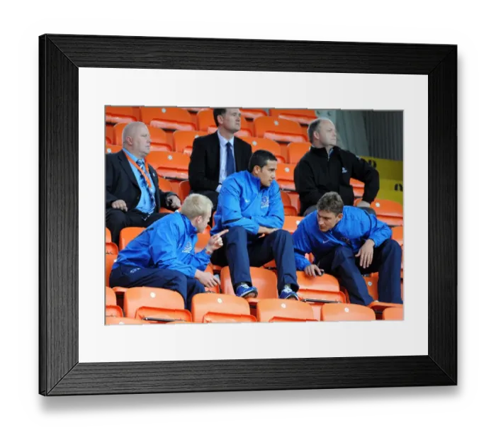 Framed Print : Everton's Big Three: Naismith, Cahill, Jelavic Reunited in the Stands at Tannadice Park Framed Print : Everton's Big Three: Naismith, Cahill, Jelavic Reunited in the Stands at Tannadice Park