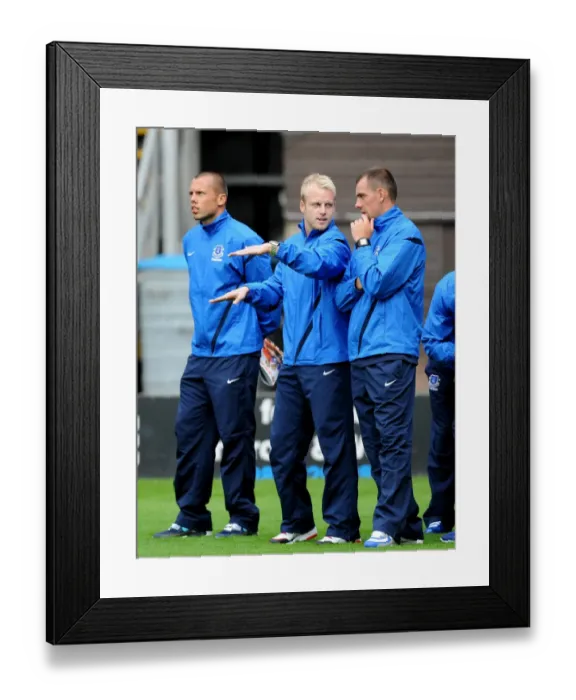 Framed Print : Everton's Heitinga, Naismith, and Gibson at Tannadice Park: Everton FC's Pre-Season Friendly Against Dundee United Framed Print : Everton's Heitinga, Naismith, and Gibson at Tannadice Park: Everton FC's Pre-Season Friendly Against Dundee United