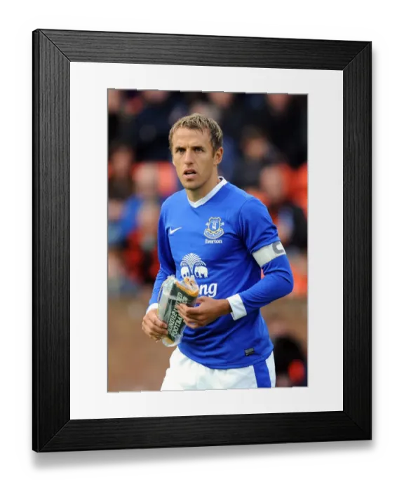 Framed Print : Phil Neville in Action: Everton vs Dundee United - Pre-Season Friendly at Tannadice Park