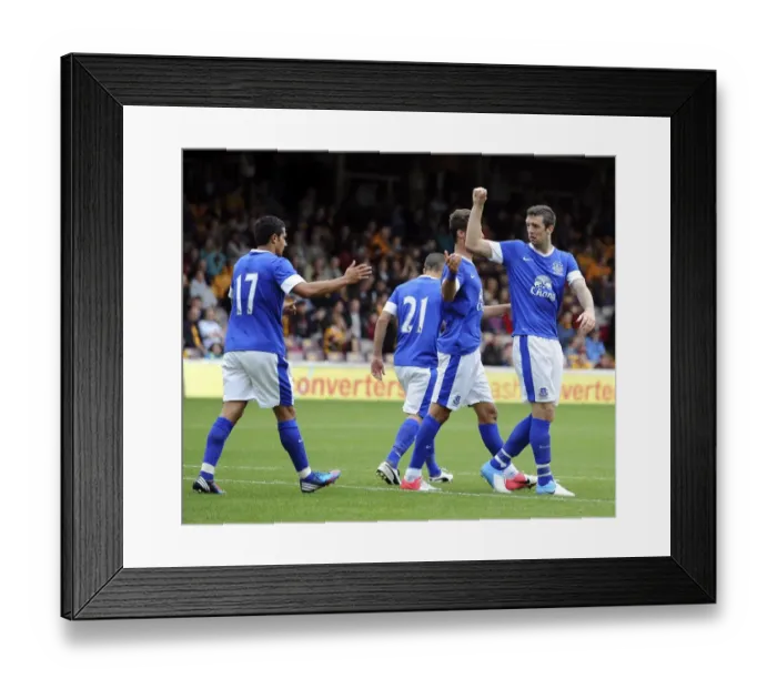 Framed Print : Everton's Shane Duffy Scores and Celebrates with Team-mates in Pre-Season Friendly against Motherwell Framed Print : Everton's Shane Duffy Scores and Celebrates with Team-mates in Pre-Season Friendly against Motherwell