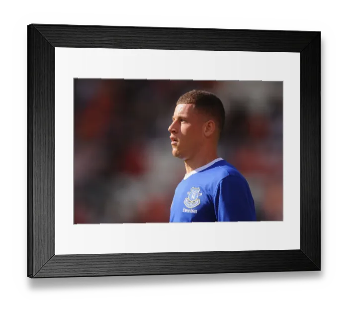 Framed Print : Ross Barkley Pays Tribute to Keith Southern at Everton's Testimonial Match vs. Blackpool at Bloomfield Road Framed Print : Ross Barkley Pays Tribute to Keith Southern at Everton's Testimonial Match vs. Blackpool at Bloomfield Road