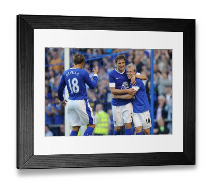 Framed Print : Everton's Steven Naismith Scores Hat-Trick in Pre-Season Victory Over AEK Athens at Goodison Park