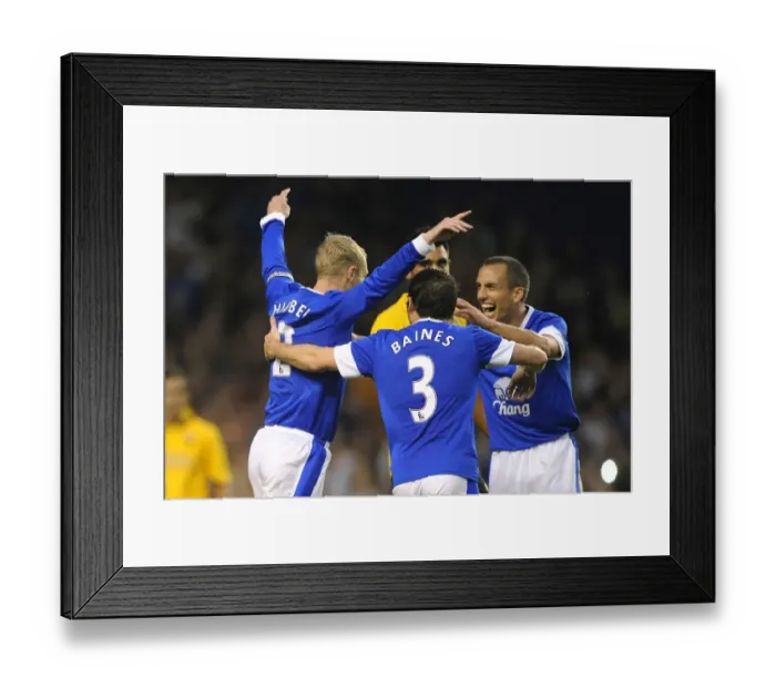 Framed Print : Tony Hibbert's Pre-Season Goal: A Celebration with Everton Teams Mates vs AEK Athens Framed Print : Tony Hibbert's Pre-Season Goal: A Celebration with Everton Teams Mates vs AEK Athens