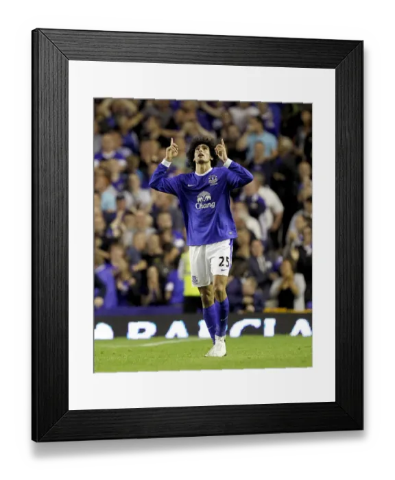 Framed Print : Marouane Fellaini's Stunner: Everton's Historic First Goal vs Manchester United in the Premier League (20-08-2012, Goodison Park)