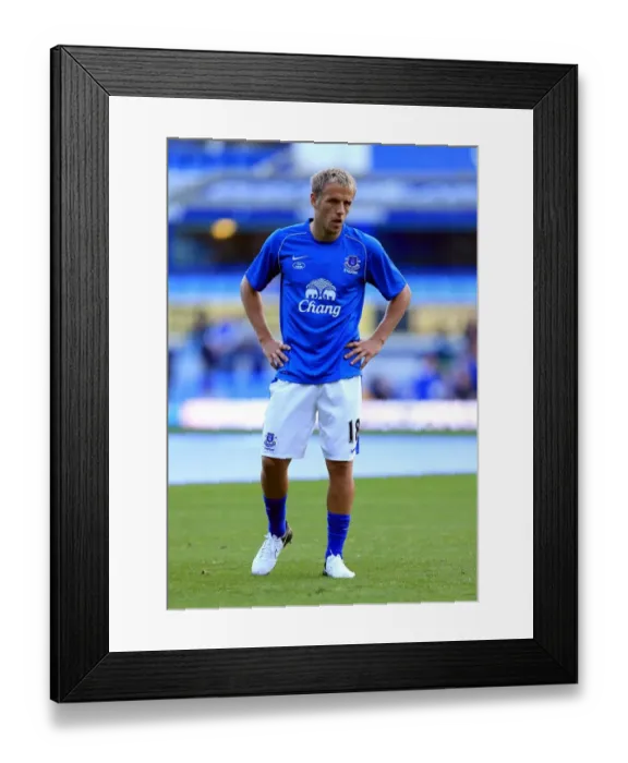 Framed Print : Phil Neville's Leadership: Everton's Victory Over Manchester United at Goodison Park (20-08-2012)