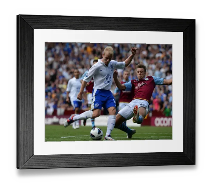 Framed Print : Battle for the Ball: Herd vs. Naismith in Everton's Supremacy over Aston Villa (Aston Villa 1 - Everton 3, Villa Park, 25-08-2012) Framed Print : Battle for the Ball: Herd vs. Naismith in Everton's Supremacy over Aston Villa (Aston Villa 1 - Everton 3, Villa Park, 25-08-2012)