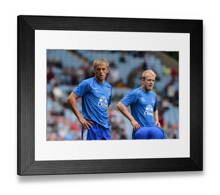 Framed Print : Naismith and Neville Ready for Everton's Victory at Aston Villa: Premier League Showdown (3-1), August 2012 Framed Print : Naismith and Neville Ready for Everton's Victory at Aston Villa: Premier League Showdown (3-1), August 2012