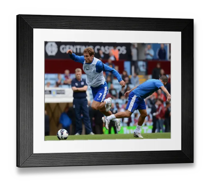 Framed Print : Intense Rivalry: Jelavic and Osman Go Head-to-Head in Everton's Fiery Warm-Up at Aston Villa Framed Print : Intense Rivalry: Jelavic and Osman Go Head-to-Head in Everton's Fiery Warm-Up at Aston Villa