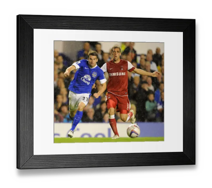 Framed Print : Battling for Control: Seamus Coleman vs. Gary Sawyer - Everton's Dominance over Leyton Orient in the Capital One Cup Framed Print : Battling for Control: Seamus Coleman vs. Gary Sawyer - Everton's Dominance over Leyton Orient in the Capital One Cup