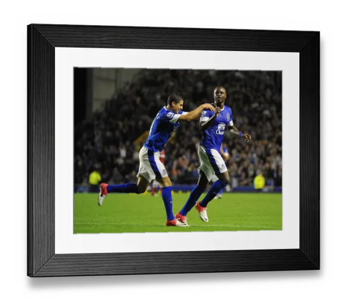 Framed Print : Five-Star Everton: Magaye Gueye and Kevin Mirallas Celebrate in Capital One Cup Victory Framed Print : Five-Star Everton: Magaye Gueye and Kevin Mirallas Celebrate in Capital One Cup Victory