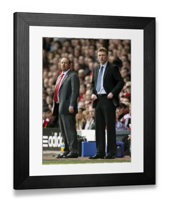 Framed Print : Football - Liverpool v Everton Barclays Premier League - Anfield - 30 / 3 / 08 Liverpool manager Rafael Benitez (L) and Everton manager David Moyes Mandatory Credit: Action Images / Carl Recine Livepic NO ONLINE / INTERNET USE WITHOUT A LICENCE FROM THE FO Framed Print : Football - Liverpool v Everton Barclays Premier League - Anfield - 30 / 3 / 08 Liverpool manager Rafael Benitez (L) and Everton manager David Moyes Mandatory Credit: Action Images / Carl Recine Livepic NO ONLINE / INTERNET USE WITHOUT A LICENCE FROM THE FO