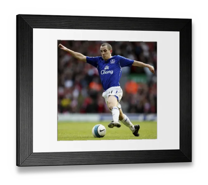 Framed Print : Leon Osman of Everton in Action during Liverpool vs Everton Premier League Match at Anfield, March 2008 Framed Print : Leon Osman of Everton in Action during Liverpool vs Everton Premier League Match at Anfield, March 2008