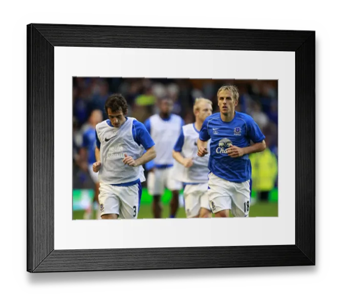 Framed Print : Everton FC: Baines and Neville in Focus during Pre-Match Training before Capital One Cup Clash vs. Leyton Orient (Goodison Park, 29-08-2012) Framed Print : Everton FC: Baines and Neville in Focus during Pre-Match Training before Capital One Cup Clash vs. Leyton Orient (Goodison Park, 29-08-2012)