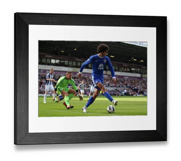 Framed Print : Marouane Fellaini's Back Heel Attempt: Everton vs. West Bromwich Albion (01-09-2012) Framed Print : Marouane Fellaini's Back Heel Attempt: Everton vs. West Bromwich Albion (01-09-2012)