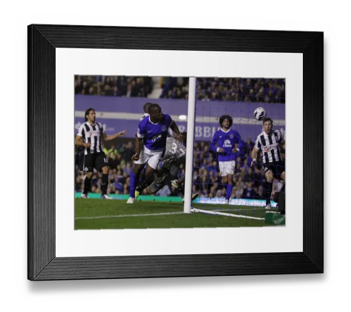 Framed Print : Dramatic Last-Minute Header Clearance: Anichebe vs. Williamson at Goodison Park Framed Print : Dramatic Last-Minute Header Clearance: Anichebe vs. Williamson at Goodison Park
