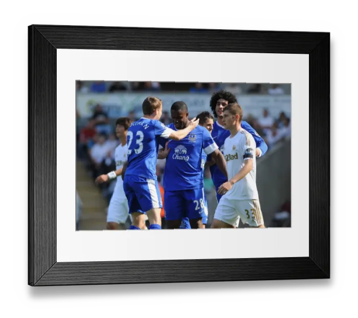 Framed Print : Everton's Victor Anichebe and Seamus Coleman: Celebrating Goals Against Swansea City in the Premier League (Swansea City 0 - Everton 3) Framed Print : Everton's Victor Anichebe and Seamus Coleman: Celebrating Goals Against Swansea City in the Premier League (Swansea City 0 - Everton 3)