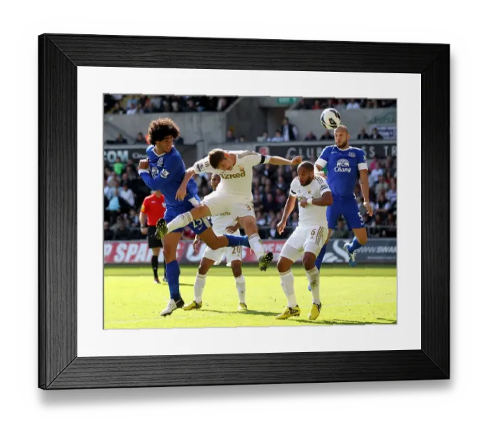 Framed Print : Marouane Fellaini's Header: Everton Crushes Swansea City 3-0 (Premier League 2012-13) Framed Print : Marouane Fellaini's Header: Everton Crushes Swansea City 3-0 (Premier League 2012-13)