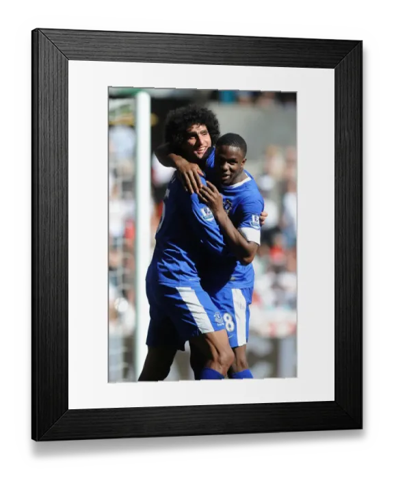 Framed Print : Everton's Unstoppable Duo: Fellaini and Anichebe Celebrate Their Goals in Everton's 3-0 Victory Over Swansea City (Premier League, September 22, 2012) Framed Print : Everton's Unstoppable Duo: Fellaini and Anichebe Celebrate Their Goals in Everton's 3-0 Victory Over Swansea City (Premier League, September 22, 2012)