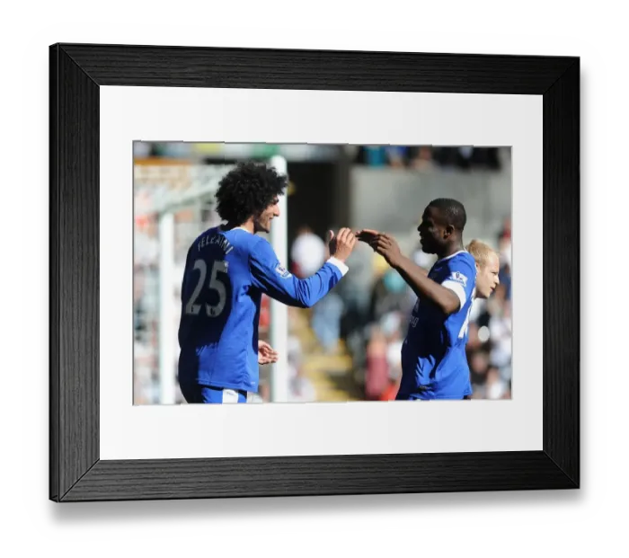 Framed Print : Everton's Fellaini and Anichebe: Celebrating a Goal in Everton's 3-0 Victory Over Swansea City (September 22, 2012) Framed Print : Everton's Fellaini and Anichebe: Celebrating a Goal in Everton's 3-0 Victory Over Swansea City (September 22, 2012)
