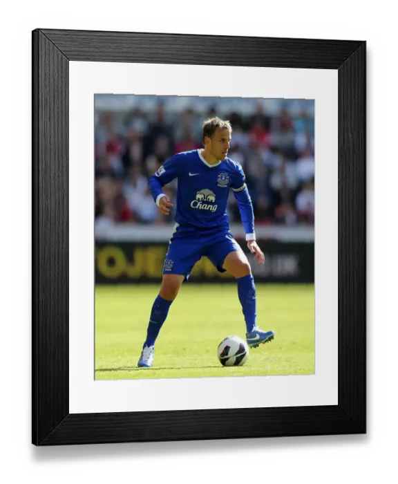 Framed Print : Phil Neville's Hat-Trick: Everton's 3-0 Victory Over Swansea City (22-09-2012)