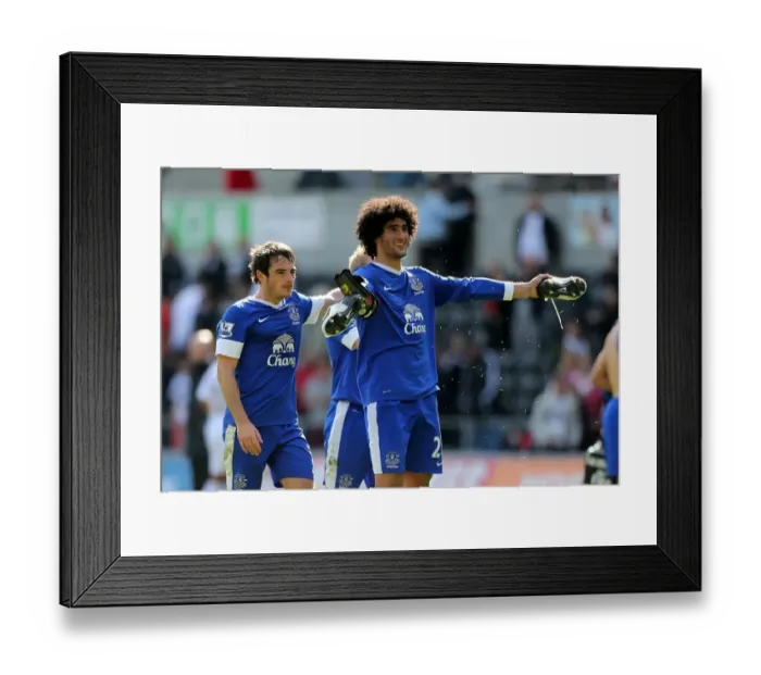 Framed Print : Everton's Triumph: Fellaini and Baines Celebrate Historic 3-0 Victory Over Swansea City (September 22, 2012) Framed Print : Everton's Triumph: Fellaini and Baines Celebrate Historic 3-0 Victory Over Swansea City (September 22, 2012)
