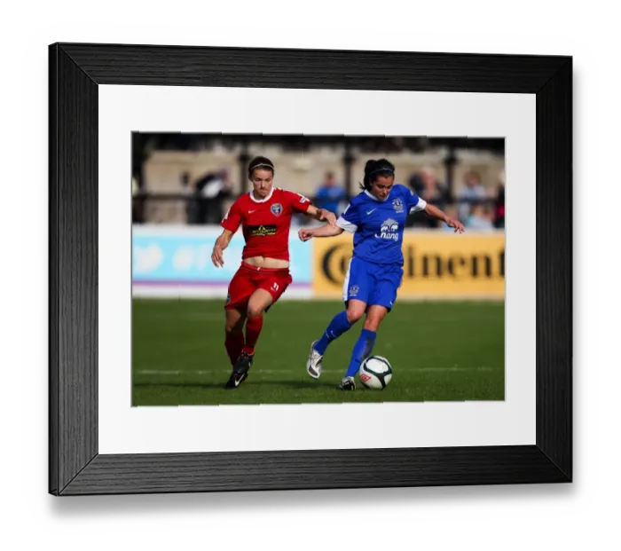 Framed Print : FA WSL Clash: Everton Ladies vs. Bristol Academy Women at Arriva Stadium (October 7, 2012) - Gwen Harries vs. Loren Dykes Framed Print : FA WSL Clash: Everton Ladies vs. Bristol Academy Women at Arriva Stadium (October 7, 2012) - Gwen Harries vs. Loren Dykes