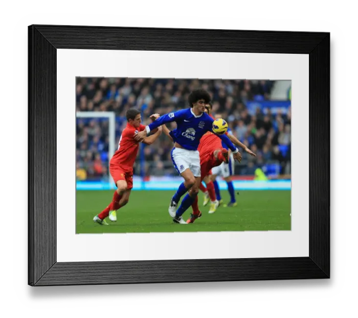 Framed Print : Everton vs Liverpool: A Thrilling Barclays Premier League Draw - Fellaini's Battle Framed Print : Everton vs Liverpool: A Thrilling Barclays Premier League Draw - Fellaini's Battle