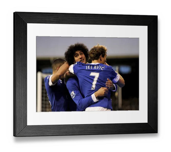 Framed Print : Fellaini and Jelavic's Dramatic Celebration: Everton's Fightback Against Fulham in the Premier League (3-11-2012) Framed Print : Fellaini and Jelavic's Dramatic Celebration: Everton's Fightback Against Fulham in the Premier League (3-11-2012)