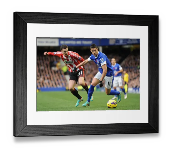 Framed Print : Battle for the Ball: Mirallas vs. Johnson at Goodison Park (Everton 2-1 Sunderland, 10-11-2012) Framed Print : Battle for the Ball: Mirallas vs. Johnson at Goodison Park (Everton 2-1 Sunderland, 10-11-2012)
