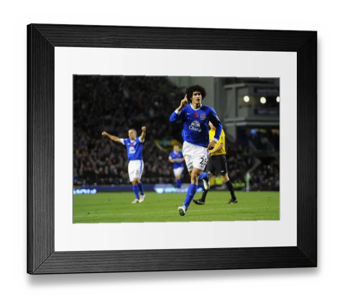Framed Print : Marouane Fellaini's Game-Winning Goal: Everton's First in BPL Victory Over Sunderland (10-11-2012)