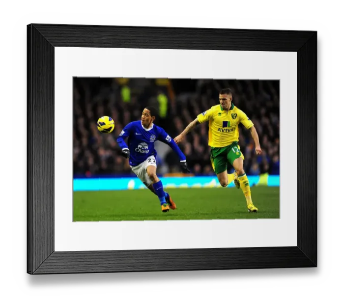 Framed Print : Battle for the Ball: Pienaar vs. Pilkington - Everton vs. Norwich City's Intense Rivalry in the Barclays Premier League (1-1) Framed Print : Battle for the Ball: Pienaar vs. Pilkington - Everton vs. Norwich City's Intense Rivalry in the Barclays Premier League (1-1)