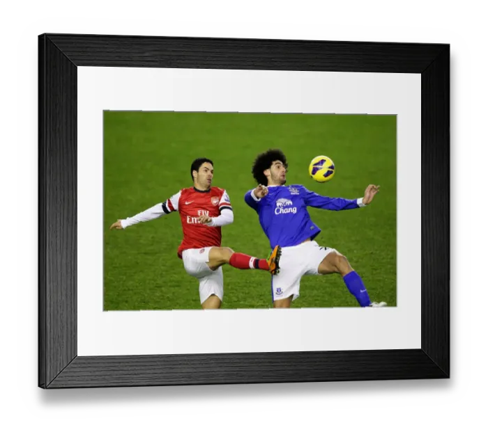 Framed Print : Battle for the Ball: Fellaini vs. Arteta - Everton vs. Arsenal Rivalry (1-1), Premier League (November 28, 2012), Goodison Park Framed Print : Battle for the Ball: Fellaini vs. Arteta - Everton vs. Arsenal Rivalry (1-1), Premier League (November 28, 2012), Goodison Park