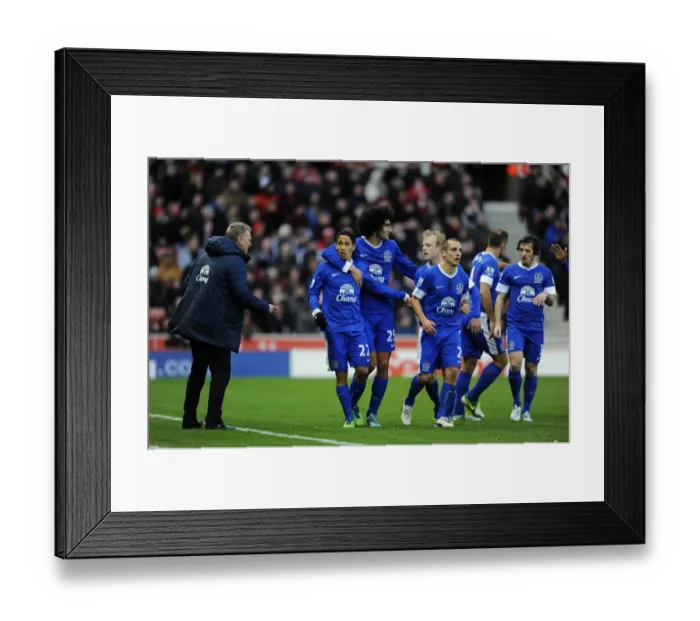 Framed Print : David Moyes and Everton Players Celebrate 1-0 Lead Over Stoke City: Own Goal by Ryan Shawcross (15-12-2012) Framed Print : David Moyes and Everton Players Celebrate 1-0 Lead Over Stoke City: Own Goal by Ryan Shawcross (15-12-2012)