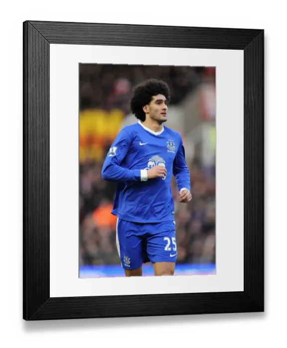 Framed Print : Determined Marouane Fellaini: Everton's Unyielding Midfield Battle at Britannia Stadium (15-12-2012, Everton vs. Stoke City, Premier League - 1:1)