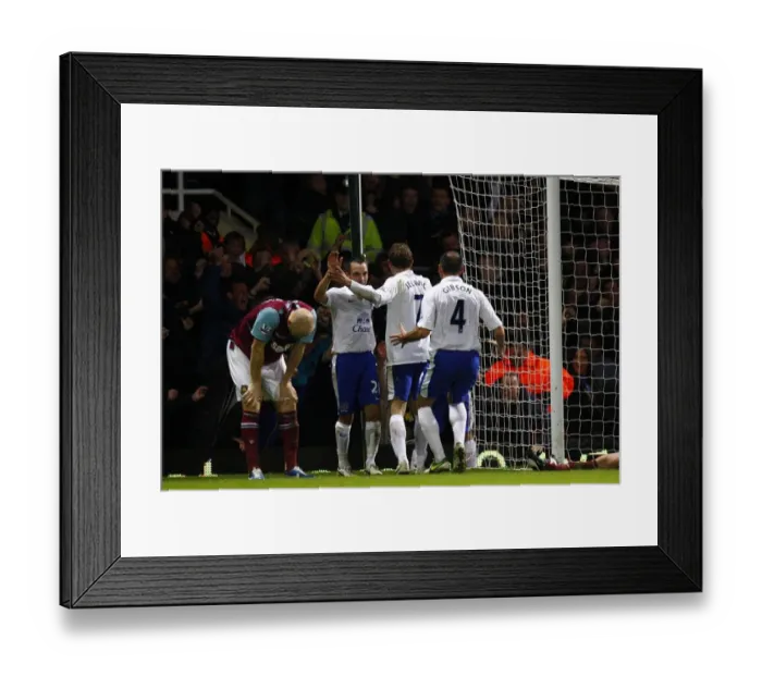 Framed Print : Everton's Double Delight: Celebrating the Second Goal Against West Ham United in the Barclays Premier League (December 22, 2012, Upton Park) Framed Print : Everton's Double Delight: Celebrating the Second Goal Against West Ham United in the Barclays Premier League (December 22, 2012, Upton Park)