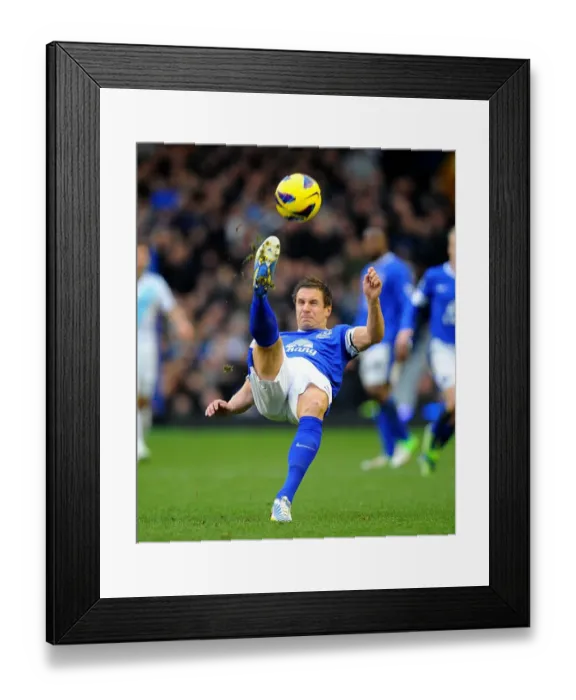 Framed Print : Phil Jagielka's Bicycle Kick Attempt Against Chelsea: Everton 1 - Chelsea 2 (December 30, 2012, Goodison Park)