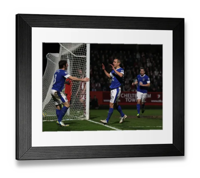Framed Print : Leon Osman's Hat-Trick: Everton Crushes Cheltenham Town 5-1 in FA Cup Third Round (07-01-2013)