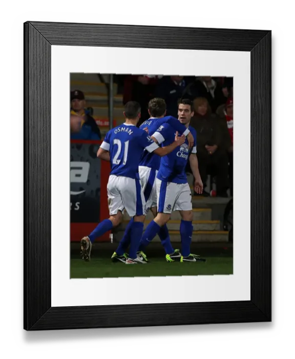 Framed Print : Seamus Coleman's Brace: Everton Crushes Cheltenham Town 5-1 in FA Cup Third Round (07-01-2013)