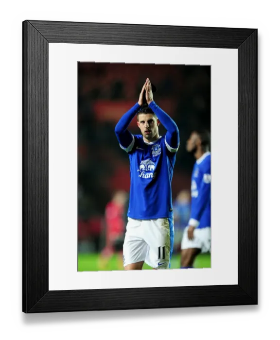 Framed Print : Everton's Kevin Mirallas Celebrates with Fans: A Heartwarming Moment after the 0-0 Draw against Southampton (January 21, 2013) Framed Print : Everton's Kevin Mirallas Celebrates with Fans: A Heartwarming Moment after the 0-0 Draw against Southampton (January 21, 2013)