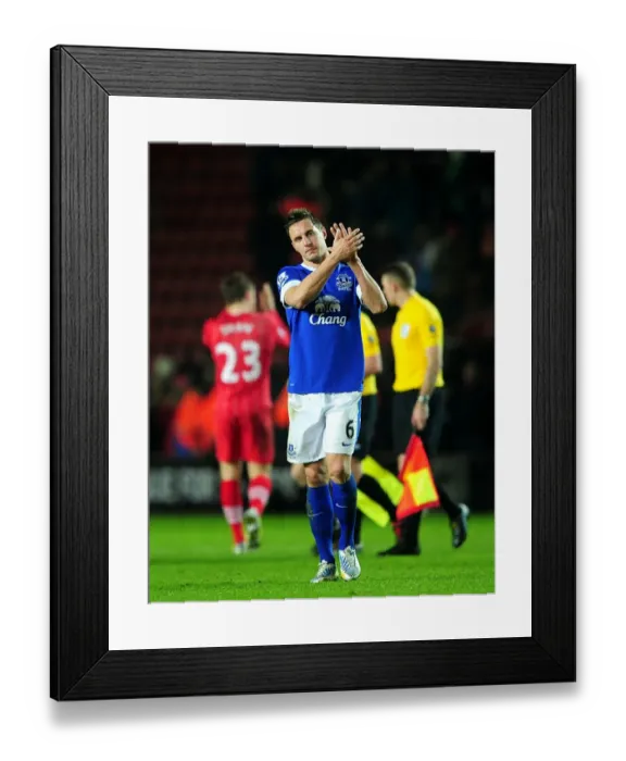 Framed Print : Everton's Jagielka Leads the Charge in Hard-Fought 0-0 Stalemate Against Southampton Framed Print : Everton's Jagielka Leads the Charge in Hard-Fought 0-0 Stalemate Against Southampton
