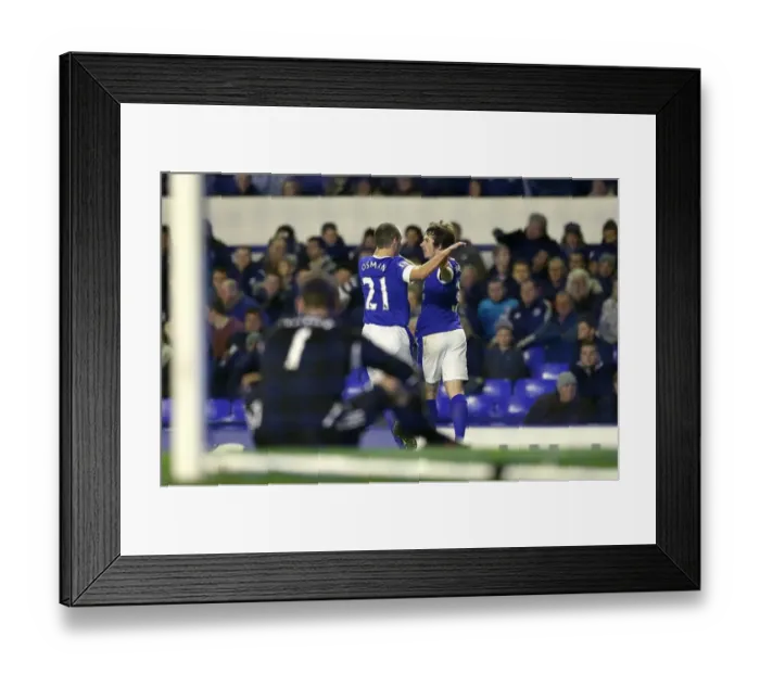 Framed Print : Leighton Baines's Dramatic Goal: Everton's Victory Over West Bromwich Albion (30-01-2013)