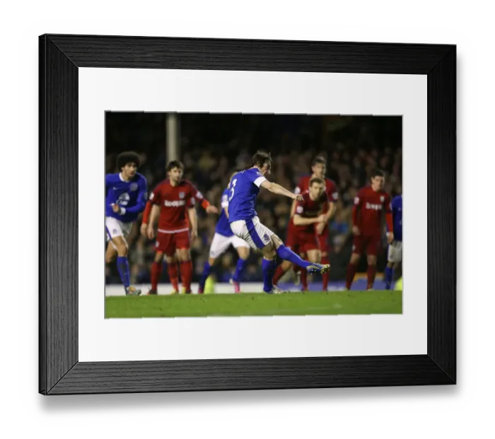 Framed Print : Leighton Baines Scores Penalty: Everton's Second Goal Against West Bromwich Albion (30-01-2013) Framed Print : Leighton Baines Scores Penalty: Everton's Second Goal Against West Bromwich Albion (30-01-2013)