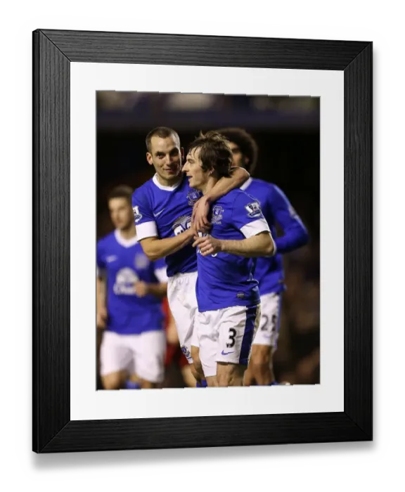 Framed Print : Leighton Baines Scores Game-Winning Penalty: Everton Secures 2-1 Victory Over West Bromwich Albion (January 30, 2013, Goodison Park) Framed Print : Leighton Baines Scores Game-Winning Penalty: Everton Secures 2-1 Victory Over West Bromwich Albion (January 30, 2013, Goodison Park)