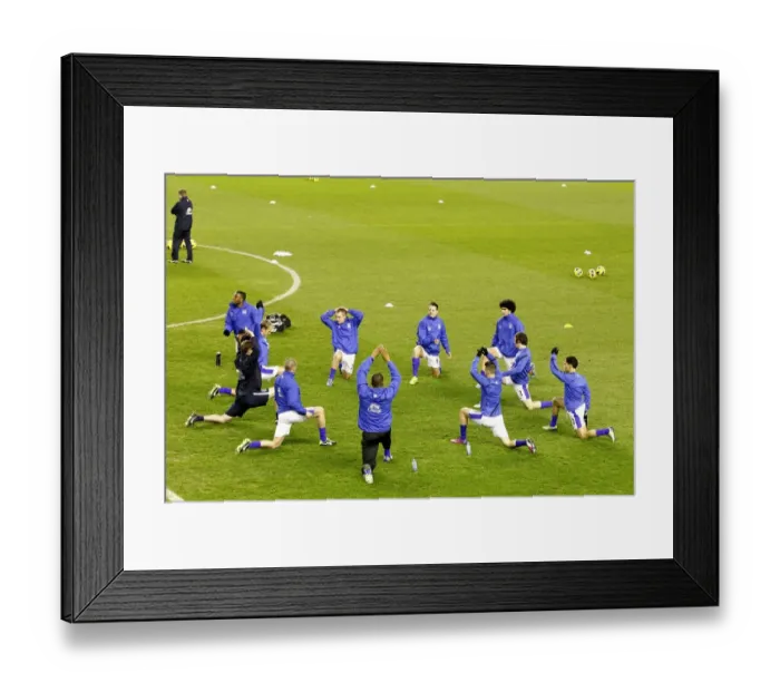 Framed Print : A general view of the Everton warm-up Framed Print : A general view of the Everton warm-up