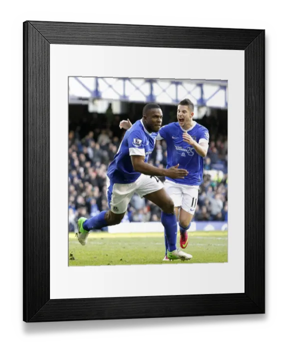 Framed Print : Dramatic 3-3 Draw at Goodison Park: Anichebe and Mirallas Stun Aston Villa with Thrilling Goals for Everton Framed Print : Dramatic 3-3 Draw at Goodison Park: Anichebe and Mirallas Stun Aston Villa with Thrilling Goals for Everton