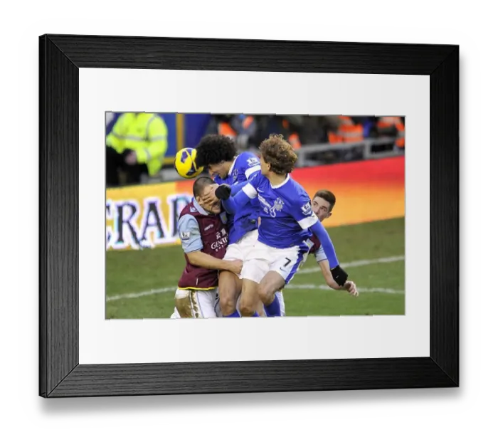 Framed Print : Thrilling 3-3 Draw: Fellaini's Last-Minute Header Saves Everton against Aston Villa (Barclays Premier League, 02-02-2013) Framed Print : Thrilling 3-3 Draw: Fellaini's Last-Minute Header Saves Everton against Aston Villa (Barclays Premier League, 02-02-2013)