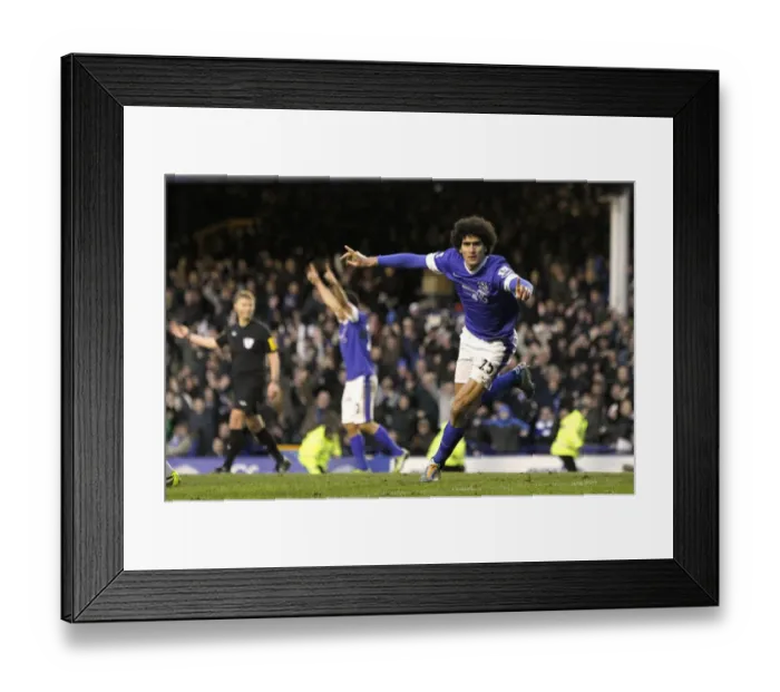 Framed Print : Thrilling 3-3 Draw: Marouane Fellaini's Header at Goodison Park - Everton vs Aston Villa (February 2, 2013)