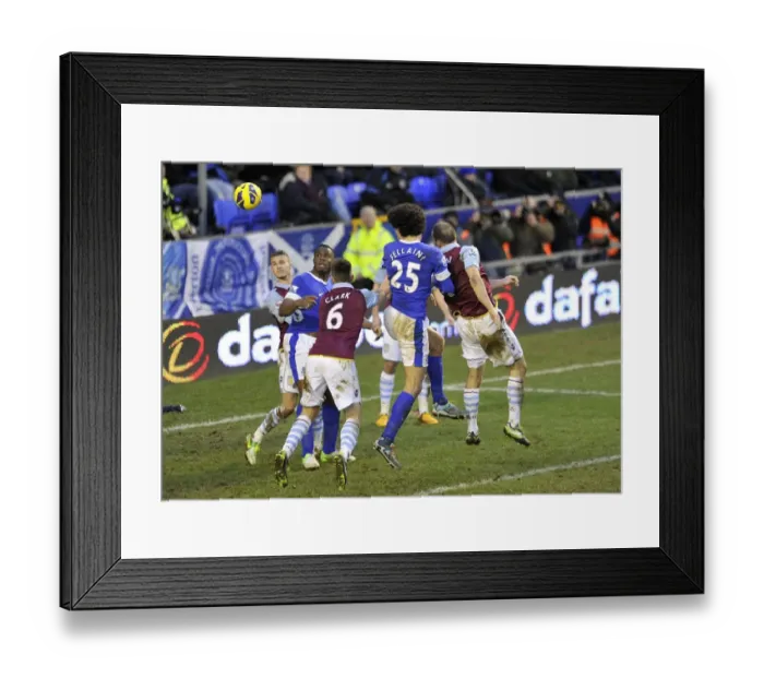 Framed Print : Dramatic Header by Marouane Fellaini: Everton vs. Aston Villa's Thrilling 3-3 Draw (Barclays Premier League, 02-02-2013) Framed Print : Dramatic Header by Marouane Fellaini: Everton vs. Aston Villa's Thrilling 3-3 Draw (Barclays Premier League, 02-02-2013)