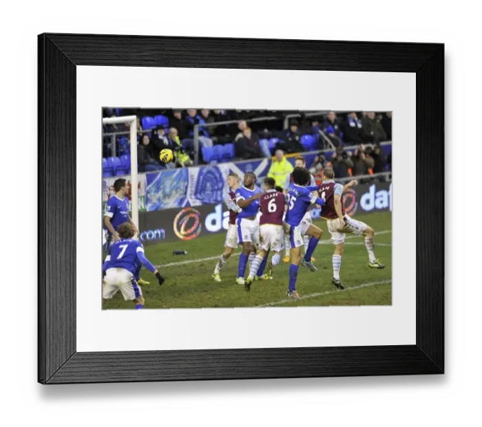 Framed Print : Dramatic Header: Marouane Fellaini Saves a Point for Everton against Aston Villa (02-02-2013) Framed Print : Dramatic Header: Marouane Fellaini Saves a Point for Everton against Aston Villa (02-02-2013)